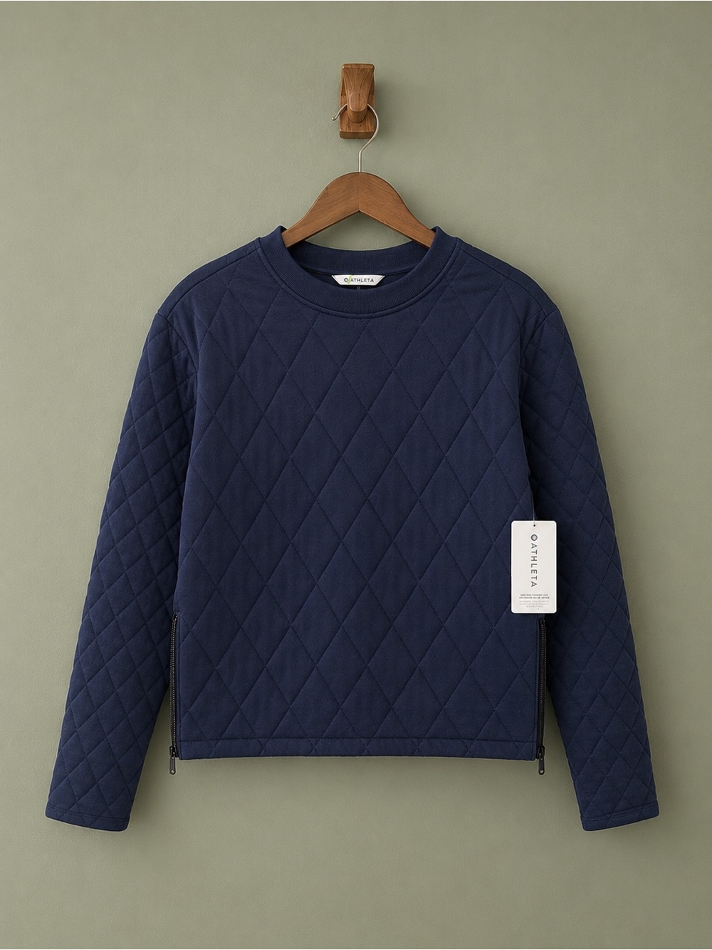 Athleta Retroplush Quilted Crewneck Sweatshirt – XS (NWT)